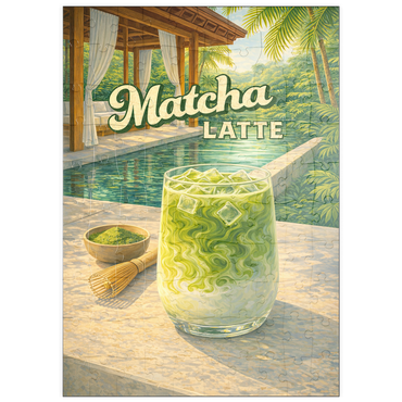 Darstellung des Puzzle Motivs puzzleplate Matcha Latte -Tropical Oasis by the Pool 100 Puzzle