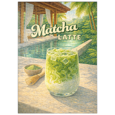 Darstellung des Puzzle Motivs puzzleplate Matcha Latte -Tropical Oasis by the Pool 500 Puzzle