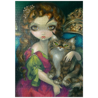 Darstellung des Puzzle Motivs puzzleplate Princess with a Maine Coon Cat - Jasmine Becket-Griffith 1000 Puzzle