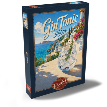 Darstellung des Puzzle Motivs Gin Tonic - Ibiza Coastal View 1000 Puzzle Schachtel Ansicht2