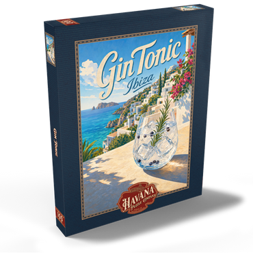 Darstellung des Puzzle Motivs Gin Tonic - Ibiza Coastal View 100 Puzzle Schachtel Ansicht2