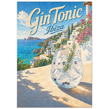 Darstellung des Puzzle Motivs puzzleplate Gin Tonic - Ibiza Coastal View 100 Puzzle