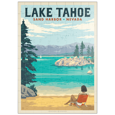 Darstellung des Puzzle Motivs puzzleplate Lake Tahoe: Sand Harbor Sunbathing 100 Puzzle