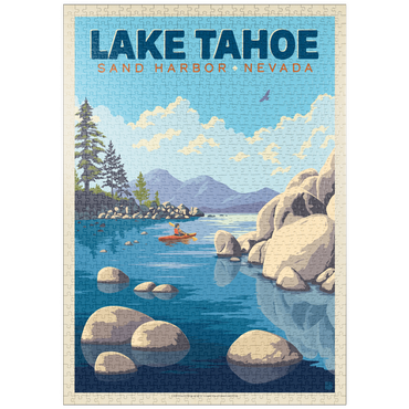 Darstellung des Puzzle Motivs puzzleplate Lake Tahoe: Sand Harbor Kayaker 1000 Puzzle
