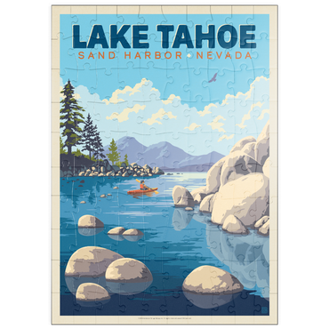 Darstellung des Puzzle Motivs puzzleplate Lake Tahoe: Sand Harbor Kayaker 100 Puzzle