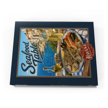 Darstellung des Puzzle Motivs Amalfi Coast Seafood Table by the Sea 100 Puzzle Schachtel Ansicht3