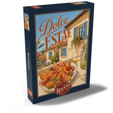 Darstellung des Puzzle Motivs Dolce Estate - Tuscan Villa Aperitivo 1000 Puzzle Schachtel Ansicht2