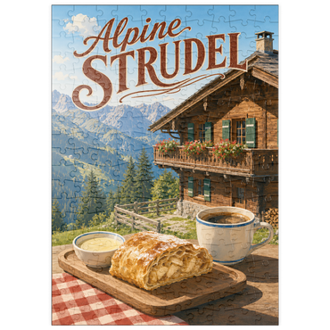 Darstellung des Puzzle Motivs puzzleplate Alpine Strudel - Mountain Chalet Dessert 200 Puzzle