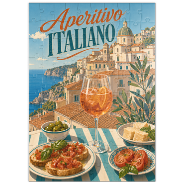 Darstellung des Puzzle Motivs puzzleplate Aperitivo Italiano - Amalfi Coast Aperitivo Spritz Seaside Terrace 100 Puzzle