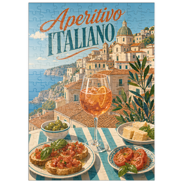 Darstellung des Puzzle Motivs puzzleplate Aperitivo Italiano - Amalfi Coast Aperitivo Spritz Seaside Terrace 200 Puzzle