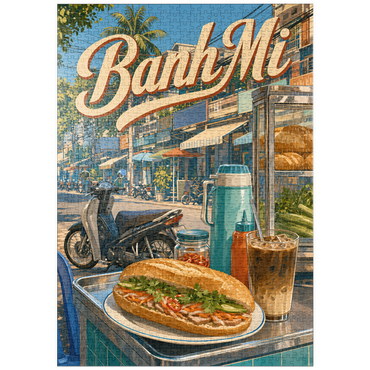 Darstellung des Puzzle Motivs puzzleplate Saigon Banh Mi Street Food Scene 1000 Puzzle