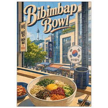 Darstellung des Puzzle Motivs puzzleplate N Seoul Tower Korean Bibimbap Bowl 100 Puzzle