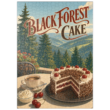 Darstellung des Puzzle Motivs puzzleplate Black Forest Cake - Alpine Mountain View 500 Puzzle