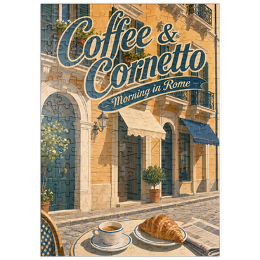 Darstellung des Puzzle Motivs puzzleplate Rome Coffee and Cornetto Morning Breakfast 200 Puzzle