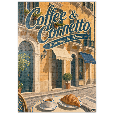 Darstellung des Puzzle Motivs puzzleplate Rome Coffee and Cornetto Morning Breakfast 500 Puzzle