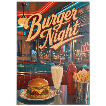 Darstellung des Puzzle Motivs puzzleplate American Diner Burger Night 100 Puzzle