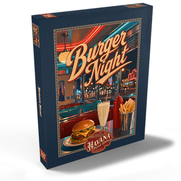 Darstellung des Puzzle Motivs American Diner Burger Night 200 Puzzle Schachtel Ansicht2