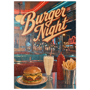 Darstellung des Puzzle Motivs puzzleplate American Diner Burger Night 200 Puzzle
