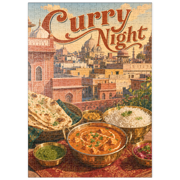 Darstellung des Puzzle Motivs puzzleplate Jaipur India Curry Night Rooftop Feast 500 Puzzle