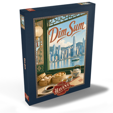 Darstellung des Puzzle Motivs Hong Kong Harbor Skyline Dim Sum Scene 100 Puzzle Schachtel Ansicht2