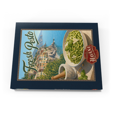 Darstellung des Puzzle Motivs Italian Riviera Village Fresh Pesto Pasta 100 Puzzle Schachtel Ansicht3