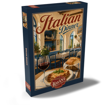Darstellung des Puzzle Motivs Tuscan Trattoria Italian Dinner Wine 1000 Puzzle Schachtel Ansicht2