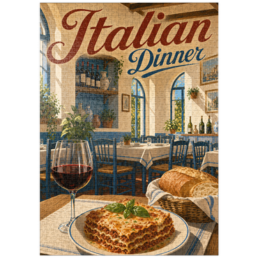 Darstellung des Puzzle Motivs puzzleplate Tuscan Trattoria Italian Dinner Wine 1000 Puzzle