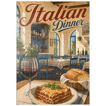Darstellung des Puzzle Motivs puzzleplate Tuscan Trattoria Italian Dinner Wine 200 Puzzle