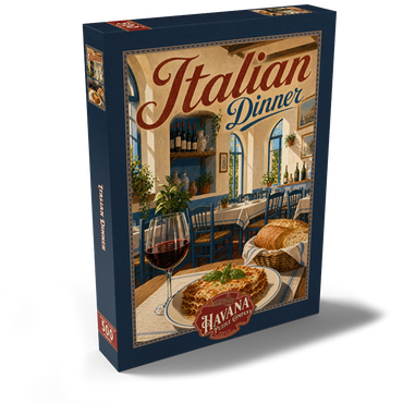 Darstellung des Puzzle Motivs Tuscan Trattoria Italian Dinner Wine 500 Puzzle Schachtel Ansicht2