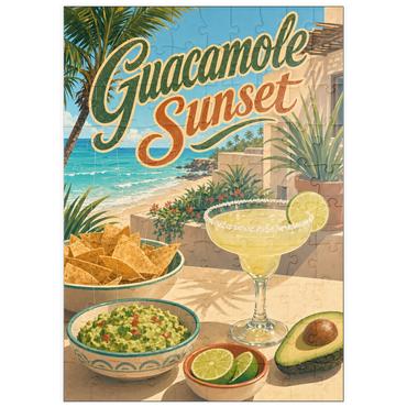 Darstellung des Puzzle Motivs puzzleplate Guacamole Sunset Coastal Margarita Scene 100 Puzzle