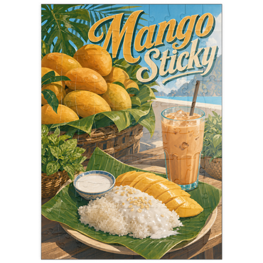Darstellung des Puzzle Motivs puzzleplate Sticky Rice - Thai Sticky Rice Dessert with Mango 100 Puzzle