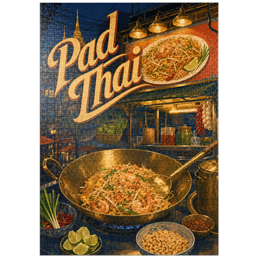 Darstellung des Puzzle Motivs puzzleplate Pad Thai Street Food Night Market 1000 Puzzle