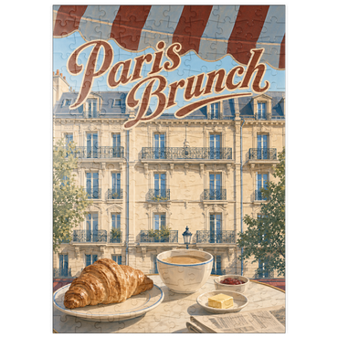 Darstellung des Puzzle Motivs puzzleplate Paris Cafe Brunch Croissant Coffee 200 Puzzle