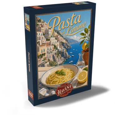 Darstellung des Puzzle Motivs Amalfi Coast Pasta al Limone Seaside View 1000 Puzzle Schachtel Ansicht2