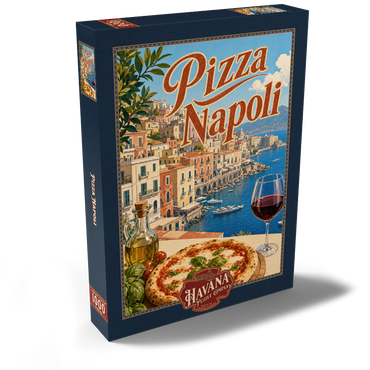 Darstellung des Puzzle Motivs Naples Italy Pizza Waterfront View 1000 Puzzle Schachtel Ansicht2