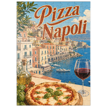 Darstellung des Puzzle Motivs puzzleplate Naples Italy Pizza Waterfront View 200 Puzzle