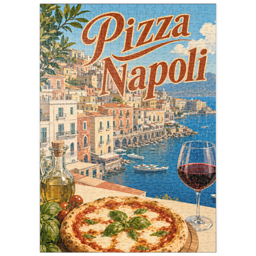 Darstellung des Puzzle Motivs puzzleplate Naples Italy Pizza Waterfront View 500 Puzzle