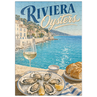 Darstellung des Puzzle Motivs puzzleplate French Riviera Coastal Oysters and White Wine 200 Puzzle