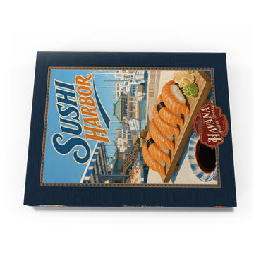 Darstellung des Puzzle Motivs Sushi Harbor Waterfront Market Salmon Nigiri 100 Puzzle Schachtel Ansicht3