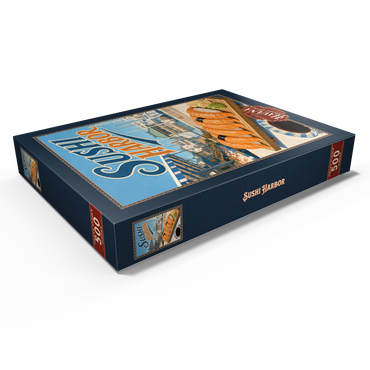 Darstellung des Puzzle Motivs Sushi Harbor Waterfront Market Salmon Nigiri 500 Puzzle Schachtel Ansicht1