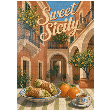Darstellung des Puzzle Motivs puzzleplate Sicily Italian Courtyard Citrus Still Life 1000 Puzzle
