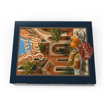 Darstellung des Puzzle Motivs Sicily Italian Courtyard Citrus Still Life 100 Puzzle Schachtel Ansicht3