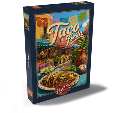 Darstellung des Puzzle Motivs Taco Fiesta Mexican Market Street Scene 1000 Puzzle Schachtel Ansicht2