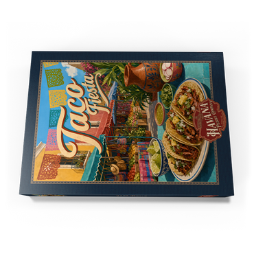 Darstellung des Puzzle Motivs Taco Fiesta Mexican Market Street Scene 1000 Puzzle Schachtel Ansicht3