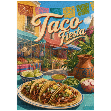 Darstellung des Puzzle Motivs puzzleplate Taco Fiesta Mexican Market Street Scene 1000 Puzzle