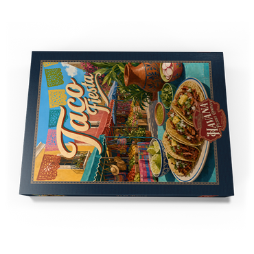 Darstellung des Puzzle Motivs Taco Fiesta Mexican Market Street Scene 500 Puzzle Schachtel Ansicht3