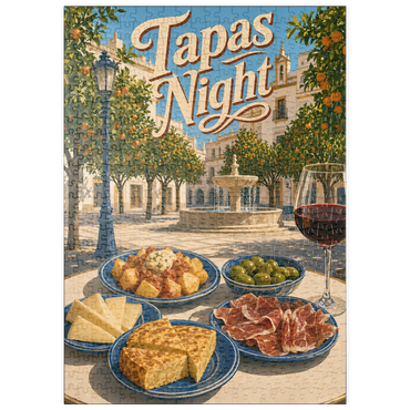 Darstellung des Puzzle Motivs puzzleplate Seville Tapas Night Orange Grove Plaza 500 Puzzle