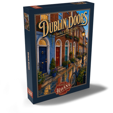 Darstellung des Puzzle Motivs Dublin Doors Colorful Street Charm 1000 Puzzle Schachtel Ansicht2