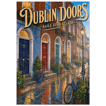 Darstellung des Puzzle Motivs puzzleplate Dublin Doors Colorful Street Charm 100 Puzzle