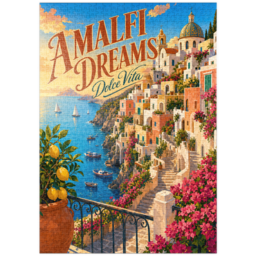 Darstellung des Puzzle Motivs puzzleplate Amalfi Coast Sunset Romance 1000 Puzzle